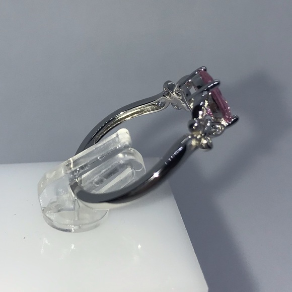925 Sterling Silver Pink Butterfly Ring - Picture 6 of 7